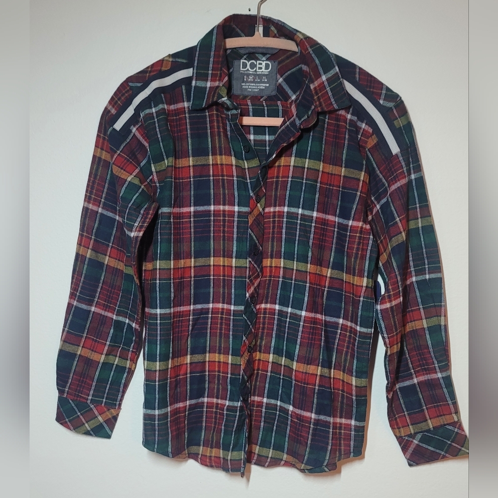 Drill Clothing Co Check Plaid  Button Down Flannel Shirt Boys  Size M 10/12